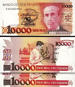 uW 10 Cruzados novos 10000 Cruzados 1989AUNCA2 AyAAP-218a