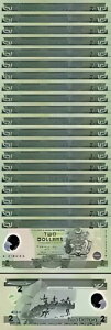 ソロモン諸島 2 ドル 2001、UNC、20 個 LOT、ポリマー、Comm、P-23、Prf-AI 01