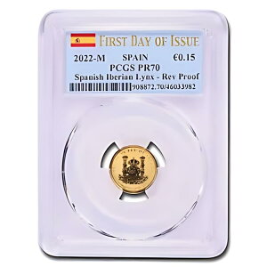 2022-M スペイン 1/10 オンス ゴールド リンクス ダブロン PR-70 PCGS (FDI)