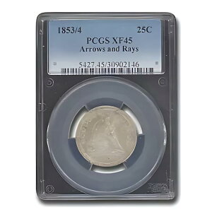 1853/4 ���o�e�B �V�[�e�b�h �N�H�[�^�[ XF-45 PCGS (Arrows & Rays)