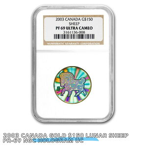 yiۏ؏tz2003 Canada Gold $150 Lunar Sheep PR-69 NGC Hologram UC 10005859