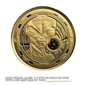 yiۏ؏tz2022 Ghana Alien 1/10th oz Gold BU Coin with Low Mintage of 1000 K[i FlEGCA  1IX AeB[N AeB[NRC 10005895