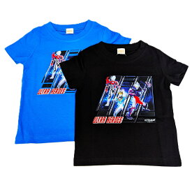 ウルトラヒーローズ　プリント　半袖　Tシャツ　綿100％　キッズ　ジュニア　子供　男の子　ブラック　ブルー　春　夏　秋　服　ウルトラマンアーク　ウルトラマンデッカー　ウルトラマンブレザー　100cm　110cm　120cm　130cm