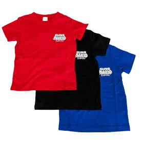 【夏物セール】　スーパーマリオブラザーズ　プリント　半袖　Tシャツ　綿100％　男の子　女の子　キッズ　ジュニア　子供　レッド　ブルー　ブラック　バックプリント　春　夏　秋　服　マリオ　ルイージ　ヨッシー　キノピヨ