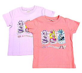 【夏物セール】　キミとアイドルプリキュア　プリント　半袖　Tシャツ　キッズ　ジュニア　子供　女の子　レッドピンク　パープル　100cm　110cm　120cm　130cm　春　夏　秋　服