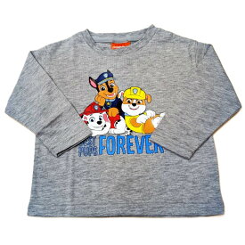 パウパトロール　長袖　Tシャツ　ロンT　ベビー　キッズ　子供　女の子　男の子　90cm　95cm　100cm　110cm　グレー　プリント　チェイス　マーシャル　スカイ　ラブル　エベレスト　秋　冬　春　服　天竺