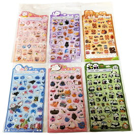 3D　立体シール　動物　食べ物　ぷっくり　デザイン　シール　ぷるぷる　クリアシール　大人気　玩具　女の子　子供　大人　スマホ　うるちゅる　キャラクター　ステッカー　デコ　ボンボンシール　ドロップシール　かわいい　シール交換　透明　立体　おはじきシール