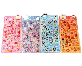 3D　立体シール　ぷるぷる　クリアシール　デコ　ステッカー　大人気　シール　玩具　女の子　子供　大人　スマホ　うるちゅる　キャラクター　ボンボンシール　ドロップシール　かわいい　シール交換　透明　立体　おはじきシール　ウサギ　ペンギン　おばけ　ねこ　動物