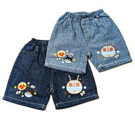 BANDAI 　アンパンマン　デニム　ハーフパンツ　ボトム　ズボン　プリント　綿100％　ベビー　キッズ　子…