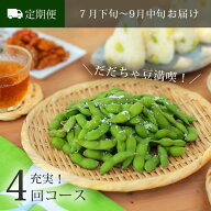 〈定期便〉充実4回コース 小真木・鶴岡産早生・鶴岡産本豆・尾浦だだちゃ豆 各300g×3袋 ( 一度食べたら…