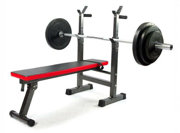 ベンチプレスセット プレート総重量125kg バーベルスタンド フラット 