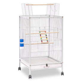 鳥かご 天井オープン バードケージ 鳥小屋 鳥カゴ ゲージ ケージ バードゲージ セキセイインコ オウム 低重心 平屋根型　キャスター付