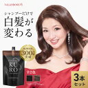 【かつみ・さゆり出演CM】【LINEお友だち追加で500円クーポン】3個セット KUROクリームシャンプー (400g×3) 白髪染め シャンプー トリートメント バランローズ VALANROSE クロ カラーシャンプー カラートリートメント 白髪ケア 女性 男性 ブラウン ブラック 黒