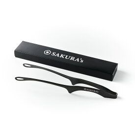 SAKURA's 利き手の代わりになるトング ステンレス製 黒色