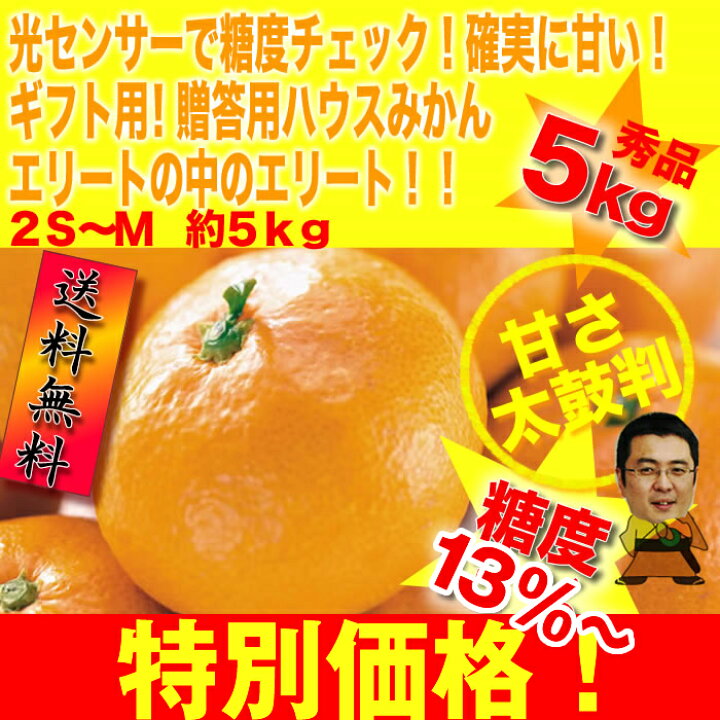 楽天市場】【送料無料】光センサー選果で安心☆ご贈答用 ハウスみかん 