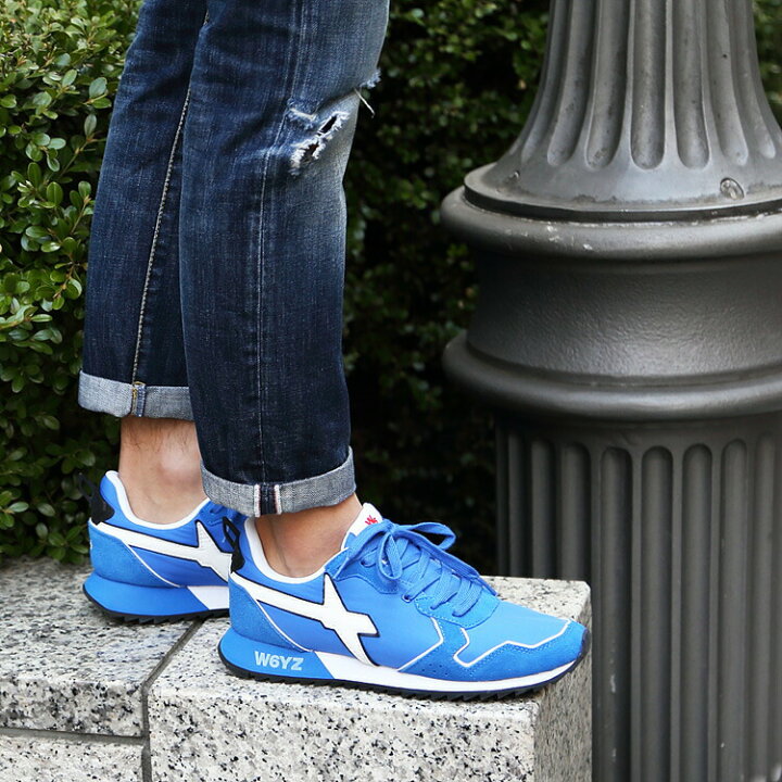 楽天市場 10 Offクーポン対象 W6yz ウィズ メンズ スニーカー ローカット 靴 ブルー ホワイト 青 白 イタリア Wi190 Jet 80 01 セレクトショップ Sakura
