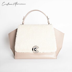 Cristian Marcucci クリスチャン マルクッチ GEMMA MINI - POWDER PINK/SHEARLING 20122SH221 レディース ハンドバッグ ムートン シャーリング レザー 本革 ベージュ マグネット開閉 ショルダーストラップ付き ポケット付き イタリア製 zzz