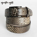 ベルト メンズ レディース レザー 本革 パイソン ヘビ革 日本製 男性用 紳士用 カジュアル フリーサイズ 大きい ナチュラル 墨染め 35mm 3.5cm ゴルフ デニム ジーンズ Quattrogatti クアトロガッティ LE'SAC レザック 1806