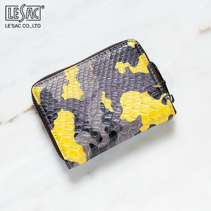 楽天市場】パイソン ヘビ革 蛇革 財布 二つ折り財布 コンパクト  