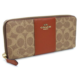コーチ COACH 73739 レディース 長財布 ラウンドファスナー 小銭入れ付き レザー 本革 PVC ブラウン系 キャメル ベージュ B4NQ4 bh