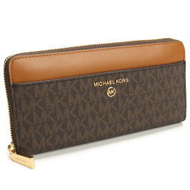 マイケル・コース MICHAEL KORS JET SET 34H1GT9E8B レディース 長財布 ラウンドファスナー PVC コーテッドキャンバス ブラウン BROWN-ACRN 252 カードポケット付き 小銭入れ付き bh