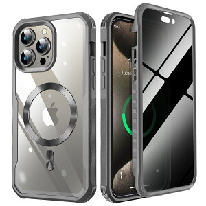 iPhone 15 Pro p P[X X}zP[X yϏՌE&vCoV[یzʋKX 360°Sʕی [}OZ[tΉ] `h~ [Magsafe OE] CX[dΉ ~ 