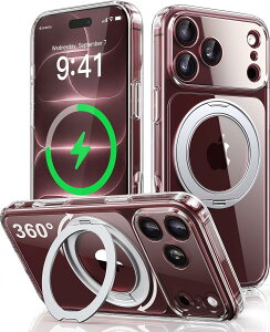 �y360°��]�X�^���h�E�����̈��芴�ziPhone 17 �P�[�X iPhone17Pro 18Pro �P�[�X iPhone17Promax 18Promax �P�[�X �N���A iPhone 16e/17e �P�[�X Magsafe�Ή� 4�{�ČRMIL�K�i �ϏՌ� �S�ʕی� ���ϖh�~ �������� ���^
