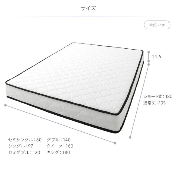 楽天市場】快眠 ボンネルコイルマットレス 寝具 セミダブルサイズ 高 
