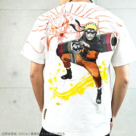 NARUTO×絡繰魂 【ナルト×クラマ】半袖Tシャツ 絡繰魂 242003 和柄 和風 刺繍 ジャンプ 忍者 ナルト[new]