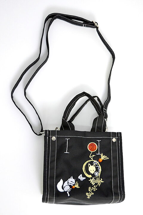 楽天市場】刺繍ミニトートバッグ 今昔 KJ-29132 和柄 和風 狐 きつね
