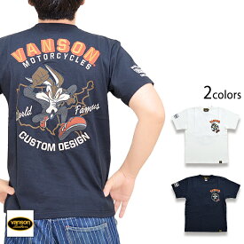 vanson×LOONEY TUNESコラボ 天竺半袖Tシャツ vanson LTV-2212 バンソン ヴァンソン ワイリーコヨーテ バイカー 刺繍[new]