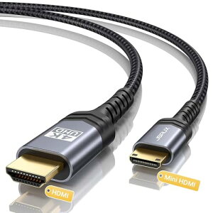 JSAUX MINI HDMI����HDMI�P�[�u�� 1.8M�A4K 60Hz�����~�jHDMI 2.0�R�[�h�AHDMI����MINI HDMI�P�[�u�� �J����/�J���R�[�_�[/�^�u���b�g/�O���t�B�b�N�X/�r�f�I�J�[�h�Ή�-�O���[