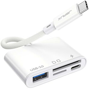 4C1 USB C SDJ[h[_[ JSAUX USB C Micro SDJ[h[_[ (USB 3.0 & [d)|[gt iPhone 16/16 Plus/16 Pro/16 Pro Max/Android/Mac/Galaxy/iPad ProAJɑΉ - zCg