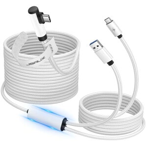 JSAUX リンクケーブル 5M 10W充電対応、Linkケーブル VRゴーグルアクセサリー対応【再生中の充電】USB 3.0高速データ Oculus 3S/3/2/Pro、Pico 4、PC VR、Steam VRに対応