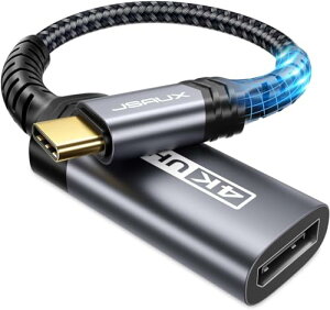USB Type C - DisplayPort A_v^[ 4K@60Hz JSAUX Thunderbolt 3Ή fBXvC|[gP[u iPhone 16/15 Pro Max PlusAMacBook ProAiPad ProASurface BookADell XPSASamsung Galaxy S24/S23ɑΉ