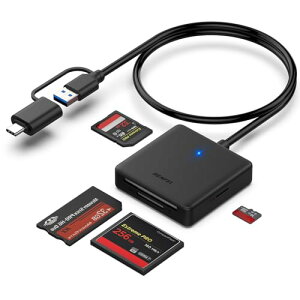 BENFEI USB 3.0/USB-C 4-in-1J[h[_[ SD/TF(Micro SD)/MS/CFΉ OTG@\ f[^]&ǂݏ\ iPhone15/16V[YEiPad ProEiMacAGalaxy S23EXPS 17Ή Windows11/AndroidX}z/PCfoC