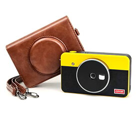 Rieibi C210旧モデルケース,コダック（Kodak）インスタントカメラプリンター C210R/Mini Shot 2 レトロ専用カーバ C210Rチェキバッグ Mini Shot 2 レトロケース ショルダーストラップ付き カメラ保護カーバ ボタン操作でき プリントでき PUレザー