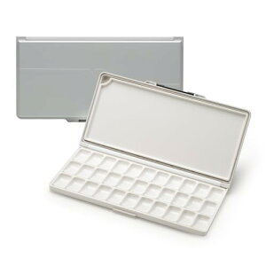 MEEDEN パレット 水彩 絵の具パレット プラスチック製 33穴 気密性高い 漏れ防止 軽量 アクリル画・水彩画・油絵用 32×16cm(Grey)