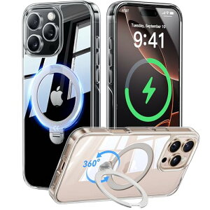 yɏ̓E360°SX^hz CASEKOO iPhone 16 Pro pP[X NA ω c px MagSafeΉ ČRKiی ϏՌ ϋv  ő25W}[dΉ  tBbg 