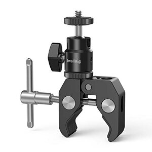 SMALLRIG �X�[�p�[�N�����v ���b�h�N�����v 1/4�C���`�l�W�t���{�[���w�b�h�}�E���g ���R�_��t���I�o�T�~�N�����v�L�b�g �ω׏d��1.5kg�܂� ���߂�͈� 15-40mm ���j�^�[/LED���C�g�Ή� 1124 [���s