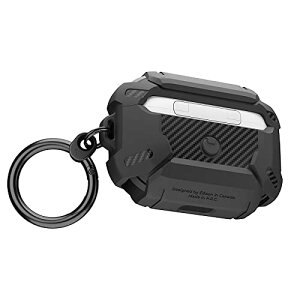 ElksonExia�V���[�Y�~���^���[AirPodsPro�P�[�X�t���{�f�B�n�[�h�V�F���ی�J�o�[�P�[�X�X�L��AirPodPro�u���b�N�p�L�[�z���_�[�t��