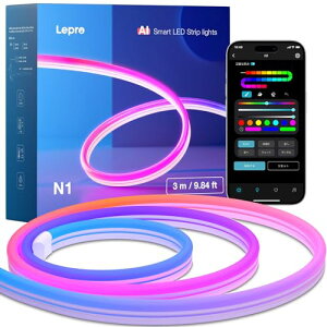 Lepro N1 AI ledlICg `[uCg 3m AIƖfUC AVX^g X}[g e[vCg y MagicColor  Alexa/Google HomeΉ WIFI/BluetoothRg[ lITC F Ah