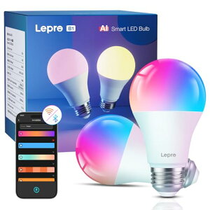 ycompatible with AlexazLepro AI X}[gd B1 Wi-FiCgd 2 ledd E26 60W ydFEFEFEFERGBCCT }`J[ 1600F/806lm邢/Alexad/d/8.5WȃGlzX}[