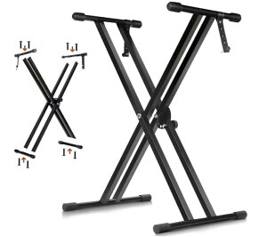 Vevesoas L[{[hX^h 7iK\ dqsAmX^h X^ L[{[hpX^h 54/61/73/76/88 {[hKp Keyboard Stand _ubO ܂肽݊ȒPgݗ dqsAmX^h 