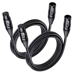 Cable Matters 2�{�Z�b�g XLR �P�[�u�� 1.8m�A�}�C�N�P�[�u�� �I�X-���X 3�s�� �L���m���P�[�u�� XLR�R�[�h �^���E���C�u�E�z�M�Ή� �u���b�N