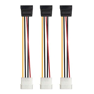 Cable Matters 3�{�Z�b�g �����b�N�X SATA �d���P�[�u�� - 15cm�A4�s��Molex - SATA �P�[�u��