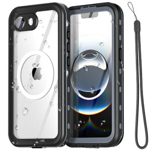 AICase iPhone 16e P[X h MagSafe h ho ϏՌ IP68 F A 360 t{fBی S Jo[ iPhone 16e 2025 6.1"p_ubN