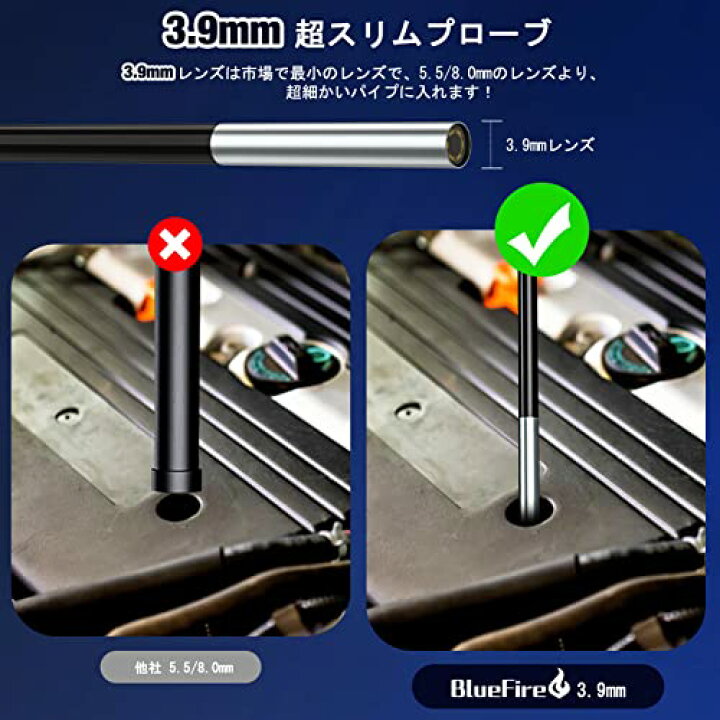 楽天市場】【最新3.9mm極細レンズ】ファイバースコープ ワイヤレス内視 