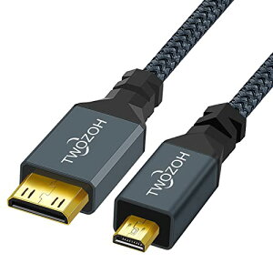 Twozoh Micro HDMI to Mini HDMI ϊ P[u 1M (^CvD-^CvC) 4K 60HzA~jHDMI to}CNHDMIP[u Kis