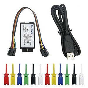 KeeYees USB���W�b�N�A�i���C�U 24MHz 8�`�����l�� �e�X�g�t�b�N�N���b�v�t�� USB�P�[�u���t�� 8CH UART IIC SPI ARM�ɑΉ� FPGA�ɑΉ� M100 SCM�ɑΉ�